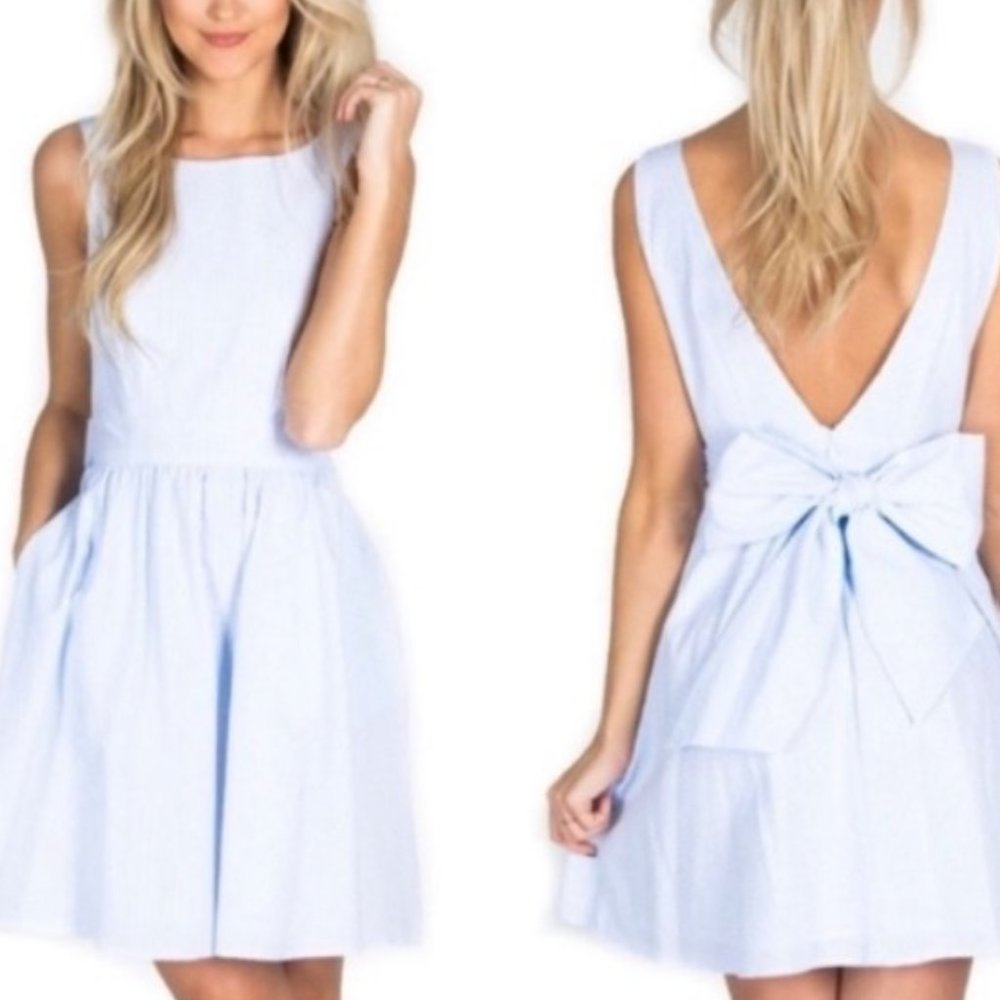 Lauren James Sky Blue Backless Dress
